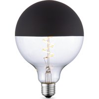 Edison Vintage E27 LED filament Spiraal lichtbron - Globe - Helder - zwart - 12.5/12.5/17cm - G125 - Vintage LED lamp - Dimbaar - 4W 280lm 3000K - warm wit licht - geschikt voor E27 fitting
