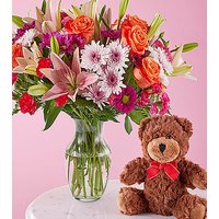 Here's Looking at You Bouquet and Bear Set