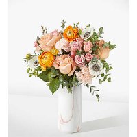 Touch of Honey Anemone Bouquet - Standard with Marble Vase - FedEx