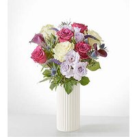 Garden Goddess Bouquet - Standard with White Fluted Vase - FedEx