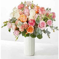 Good Luck Charm Bouquet - Deluxe with White Fluted Vase - FedEx