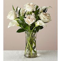 6 Stem Vision in Ivory Rose and Calla Lily Bouquet - FedEx