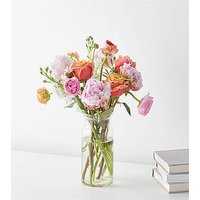 Peony and Ranunculus Garden Bouquet - Standard with Vase - FedEx
