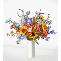 Full Nest Bouquet - Deluxe with White Fluted Vase - FedEx