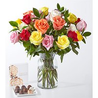Deluxe Mixed Roses Gift Set with Chocolates - FedEx