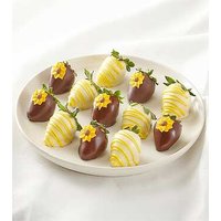 Full Dozen Sunny Days Belgian Dark Chocolate - Covered Strawberries - FedEx