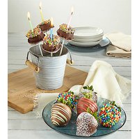 Bright Birthday Belgian Chocolate Dipped Strawberries and Brownie Bites - FedEx