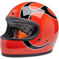 Biltwell Gringo Flames Helmet - Competition Orange