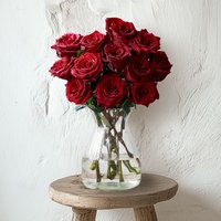 12 Premium Red Roses | Valentine's Day a dozen red roses | Next Day Delivery Or Set Date (Free) | Send flowers online image