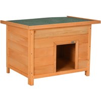 Pawhut Fir Wood Dog Kennel House 82cm - Weatherproof Garden Pet Shelter