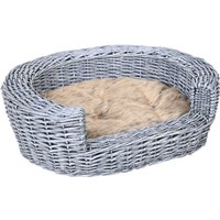 Rattan Elevated Pet Bed With Cushion - Wicker Willow Sofa For Dogs & Cats