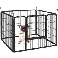 Pawhut Metal Pet Playpen Dog Kennel - 82lx82wx60hcm, Indoor/outdoor