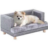 Pawhut Grey Small Dog Sofa Bed Kitten Couch Lounge - 30kg Max Load