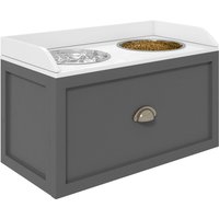 Pawhut Elevated Dog Bowl With 21l Storage Cabinet - Stainless Steel Bowls, Large Dog Feeder