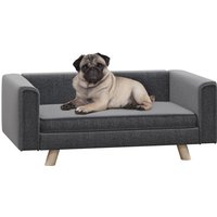 Pawhut Elevated Dog Sofa Bed With Cushion - Grey