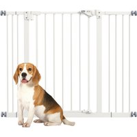 Pawhut Adjustable Metal Safety Gate With Auto-close - White