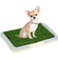 Pawhut Artificial Grass Indoor Dog Toilet With Grid Panel & Tray - 46.5 X 34cm