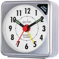 Acctim Ingot Grey Travel Alarm Clock With Snooze & Light - Quartz Movement