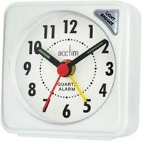 Acctim White Quartz Travel Alarm Clock With Light & Snooze