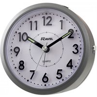 Ravel Grey Round Tilt Alarm Clock - Easy Set, Tilt-to-view, Clear Display