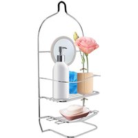 Chrome Bathroom Accessory Storage Trolley With Roll Holder - Iron Wire, Rust-resistant
