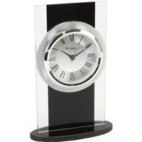 Widdop Black & Clear Glass Mantel Clock