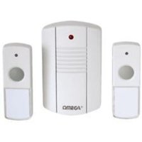 Omega Twin Bell Button Cordless Portable Door Chime Set - Up To 75m Range