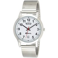 Ravel Stainless Steel Day/date Expandable Bracelet Watch