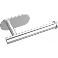 Vinsani Silver Toilet Roll Dispenser And Brush Set - Self-adhesive