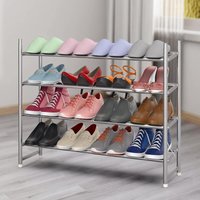 Vinsani 4 Tier Shoe Rack - Grey