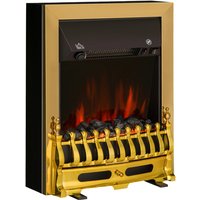 Homcom 2000w Electric Fireplace With Realistic Coal Effect - Golden