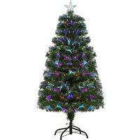 Homcom 4ft Fibre Optic Artificial Christmas Tree - Multicoloured Lights, Star Topper