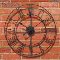 40cm Roman Numeral Metal Wall Clock - White