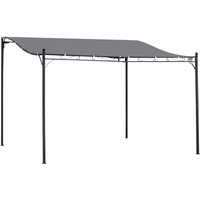 Outsunny 243cm X 395cm Lean-to Pergola Canopy - Grey