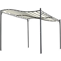 Outsunny Black Lean-to Pergola - 2.5m X 3m 180gsm Polyester Canopy