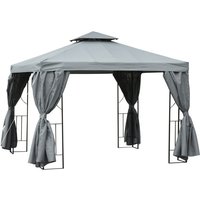 Outsunny 3x3m Garden Metal Gazebo Marquee - Dark Grey