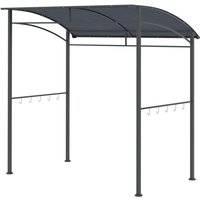 Outsunny Metal Bbq Grill Gazebo Tent - 2m (7ft) Grey Garden Shelter With Hooks & Smoke Dispersion
