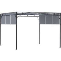 Outsunny 3x3m Steel Retractable Pergola Gazebo - Dark Grey