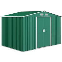 Outsunny 9x6 Ft Metal Garden Shed Storage Building - Green