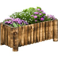 Outsunny Fir Wood Raised Planter Garden Bed - 78cm X 35cm X 30cm