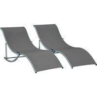 Outsunny Aluminium S-shaped Zero Gravity Loungers (set Of 2) - 165x61x63cm Dark Grey