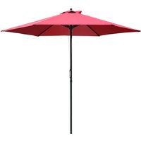 Outsunny 2.8x2.4m Garden Parasol Umbrella - Steel Pole, Polyester Canopy, Wine Red
