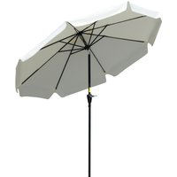 Outsunny 2.66m Patio Umbrella Parasol - Cream White