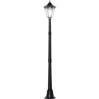 Outsunny 1.9m Aluminium Solar Led Lamp Post - Black, Ip44 Rated