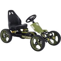 Pedal Go Kart Ride On Racer Hand Brake Eva Tyres Adjustable Seat 120cm Green