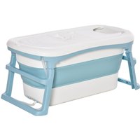 Homcom Foldable Kids Bathtub With Lid - 1 To 12 Years Large Bath Tub