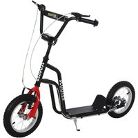 Kick Scooter 75-80cm Adjustable Handlebar Dual Brake 100kg Capacity Steel Black