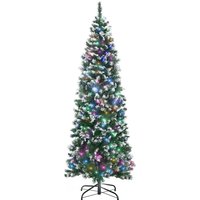 Homcom 6ft Prelit Artificial Christmas Tree With 300 Colourful Led Lights