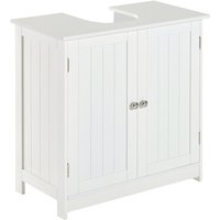 Pedestal Basin Vanity Cabinet - White Mdf With Two Doors