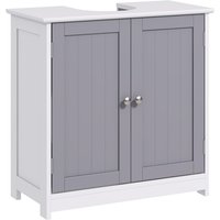 Under-sink Storage Cabinet W/ Adjustable Shelf Grey White 60x60cm